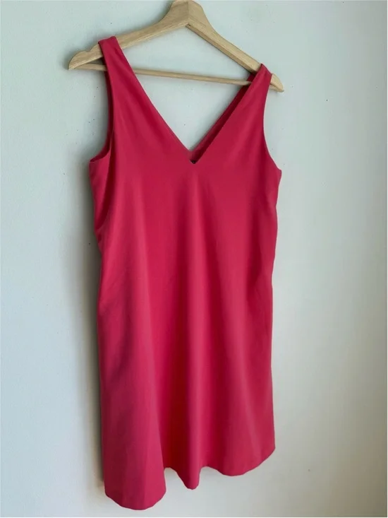 Ralph Lauren Black Label Sleeveless V-Neck Shift Dress in Pink - Picture 3 of 5